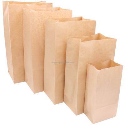 China Factory Custom Printed Recyclable Food Kraft Paper Bag, Kraft Paper Food Packing Bag Oilproof Takeout Takeaway Lunch Box Bags for sale