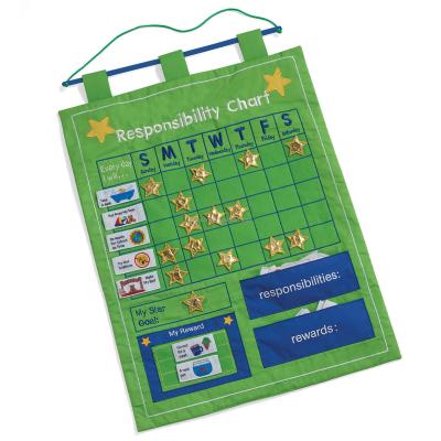 China Factory custom Children's 'Today Is' Fabric Wall Hanging Chart, Fabric Wall Chart My Reward Chart, Learning Calendar for sale