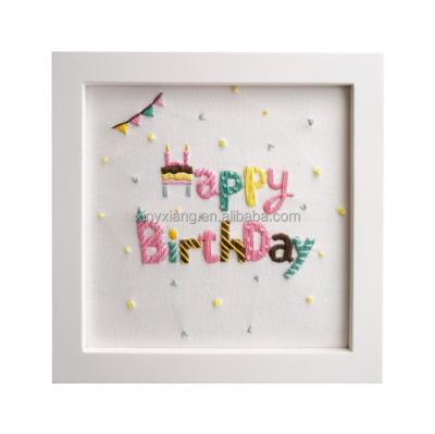 China Factory Wholesale Embroidery kit DIY kit Hand embroidery Circle of Happy Birthday, Charming DIY Embroidery Kits for Beginners for sale