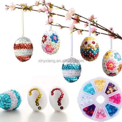 China Factory Wholesale DIY Easter craft ideas using styrofoam eggs, Sequin Egg Ornament Craft Kit, DIY Christmas Ornaments for sale