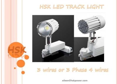 China 3 Phase 4 Wires 45w Cob Led Track Light For Exhibition Hall Shope , Black And White Color for sale