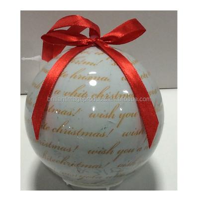 China Styrofoam/Plastic Pad Print Christmas Ball Ornament with Personalized Logo for sale