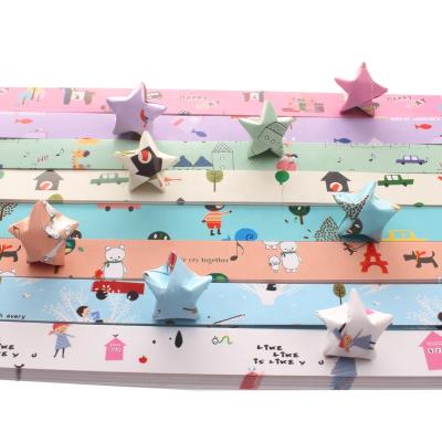 China Art Glitter Wish Origami Folk Star Shinny Lucky Fold Paper Strip Ribbon for sale