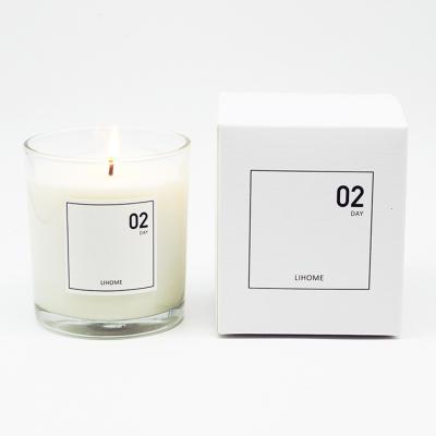 China Scented Wholesale 100% Natural Soy Wax Glass Scented Candle For Home Decoration for sale