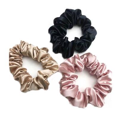 China Amazon eBay Supplier Popular Colored Silk Satin Sheer Stretch Hair Rings Elastic Band Hair Ties Women Scrunchies for sale