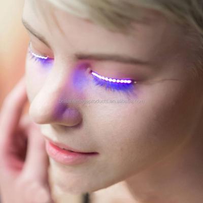 China LED+Plastic Cotton Puffs Waterproof 2017 Wholesale Color Changing LED Lashes Eye Lights For Halloween Masquerade Party for sale