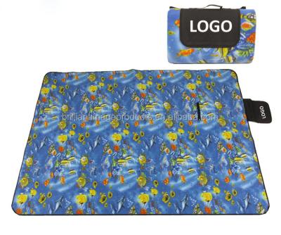 China Polyester Fleece Camping Picnic Mat / Outdoor Waterproof Foldable Moisture Proof Picnic Blanket Beach Mat for sale