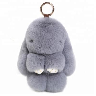 China China 10cm 15cm Rabbit Key Chain Wholesale Rex Rabbit Fur Luxury Keychain Bag/Phone/Car/Bag Charm for sale