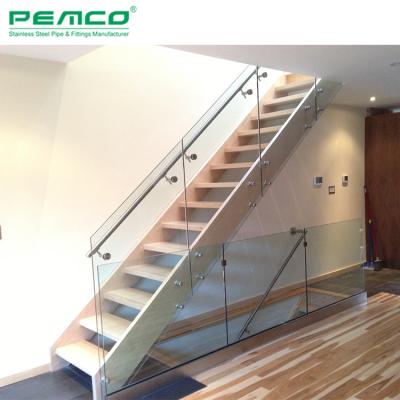 China Modern Design Stair Railing Aluminum Shoe Base Modern Design Frameless Glass Balustrade for sale