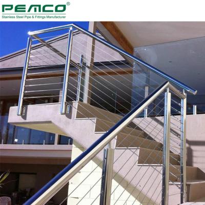 China Modern Outdoor Stainless Steel Cable Wire Balustrade Vertical Railing Systems For Decks for sale