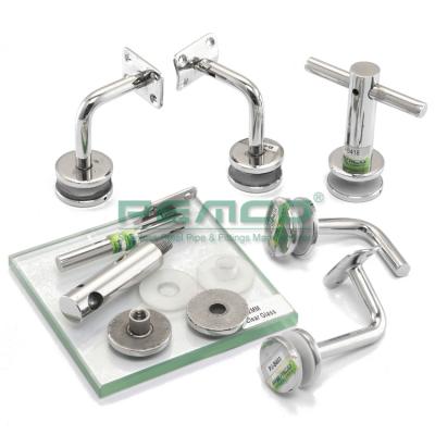 China Modern Decorative Glass Balustrade Accessories Stainless Steel Glass Bracket Mount Bracket Fittings for sale