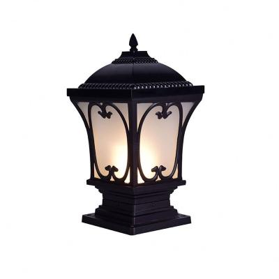 China European Garden Outdoor Gate Wall Fence Post Pillar Cap Light Aluminum Square Lamp for sale