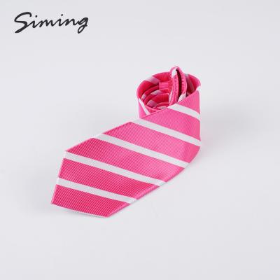 China Polyester Factory Price Microfiber Woven Style Classic Multiple Striped Pink Formal Traditional Ties Quickly for sale