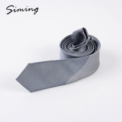 China Unique Styled Skinny Tie For Young Men Goods In Low Price Stock OEM Accept Fashionable Light Gray Premium Mens Ties for sale