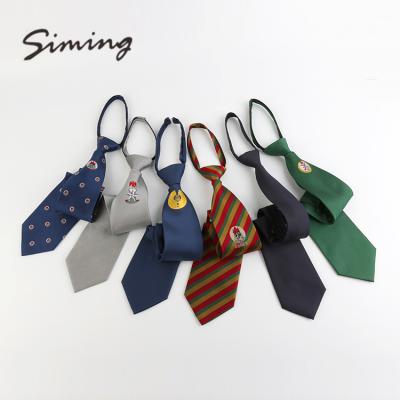 China Woven Accept OEM Customized Logo Boy Girl School Girl Colorful Printed Woven Striped Custom Tie for sale