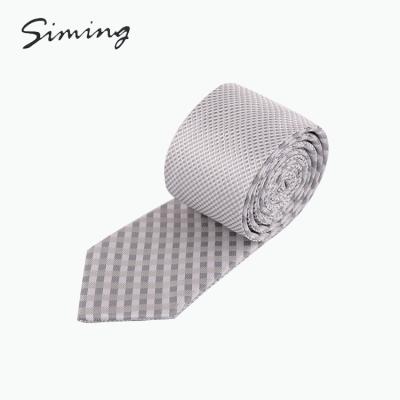 China Fashion good quality korean style revisible mosaic reversible gray plaid used silk ties men custom for sale