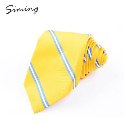 China New Style Woven Royal Mens Twill Royal Mens Ties Custom Made 100% Italian Silk And Yellow Neckerchief Ties for sale