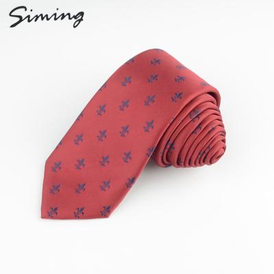 China Africa Style Wholesale Polyester Modern Stylish Office Fashion Casual Tie Official Handmade Customized Red Men for sale