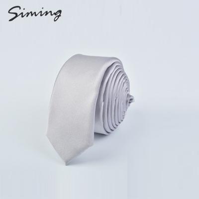 China Polyester In Sale Cheap Mens Satin Solid Color Silver Gray Necktie For Girls Ps09kwp2 for sale