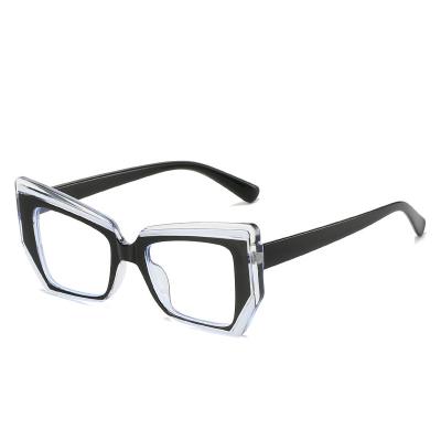 China Fashion Sunglasses Anti Blue To Block Light Large Frame Computer Safety Glasses Lens Glasses Square Eyeglasses Frames for sale