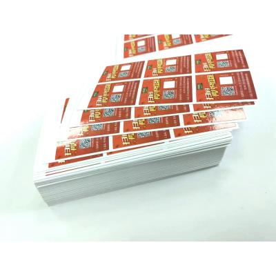 China Printing Goods Goods Using Cheap Price Art Paper Custom Adhesive Qr Code Printing Packaging Labels for sale