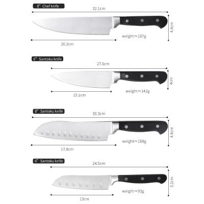 China Sustainable Amazon sells 3cr13 stainless steel chef's Knife kitchen set handle polishing for sale