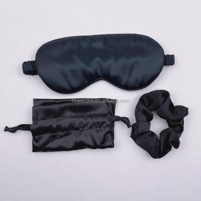 China Anti-Wrinkle 100% Real Silk Blindfold Comfortable Sleeping Silk Eye Mask With Pocket for sale