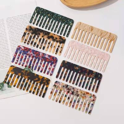 China 4g Dinner Acetic Acid Flat Comb Leopard Marble Pattern Thick Hairdressing Comb Wide Tooth Comb for sale