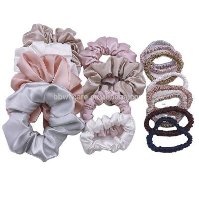 China 22mm 16Mm Big Hair Scrunchies Satin Hair Scrunchies Women's Natural Silk Hair Decoration Fabric Design Scrunchy Hair Tie 100% Pure Mulberry Silk for sale