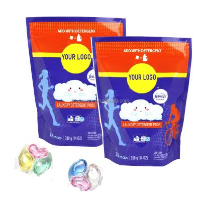 China Cheap Price Disposable Mighty Ariel 3 In 1 Gel Wash Capsules Customized Detergent Liquid Pods for sale