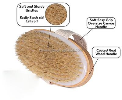 China All Natural Natural Bristle Exfoliating Spa Wood Bath Massage Shower Body Brush Bamboo Body Brush Spa Skin Care for sale