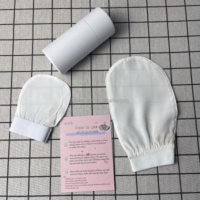 China EXFOLIATE Custom Logo Blackberry Glove 100% Silk Exfoliating Exfoliating Bath Deep Cleansing Gloves Low MOQ Body Scrub Glove Removes Dead Skin for sale