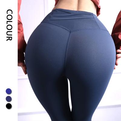 China Breathable In Nylon Fitness Legging Mesh Tights Yoga Pants Running Irregular Waist Sportswear For Women for sale