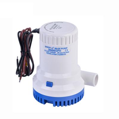 China SINGFLO 12v 2000GPH high quality factory rv food and beverage industry water pump dc marine submersible bilge pump for sale