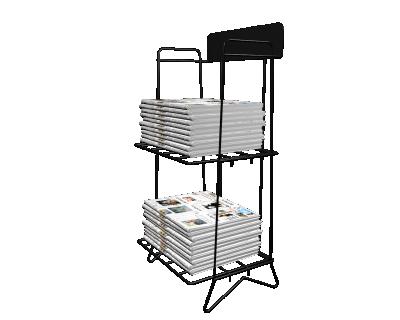 China Disassemble Retail Black Metal Commercial Wire Newspaper Bookstore Newspaper And Magazine Display Stand Tabloid Rack for sale