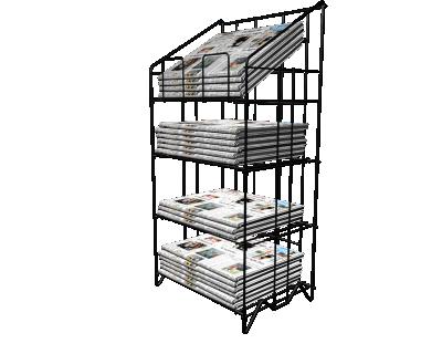 China Disassemble Portable Retail Metal Wire Mesh Free Standing 4 Tier Foldable Newspaper And Magazine Display Stand Rack for sale