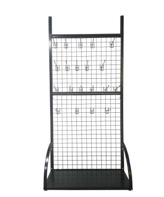 China Disassemble Custom Floor Standing Mobile Metal Phone Case Accessories Hair Cosmetic Make Up Product Wire Mesh Grid Display Stand for sale