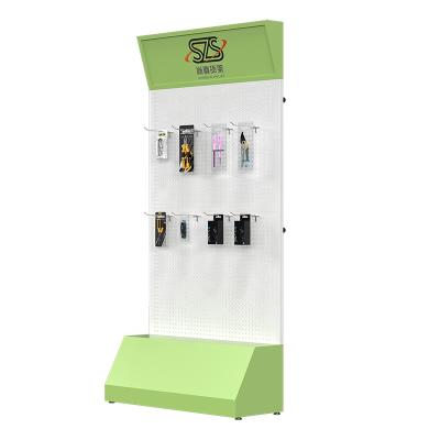 China Display in store or supermarket metal floor hardware product display racks with hooks phone accessories shelving display rack for sale