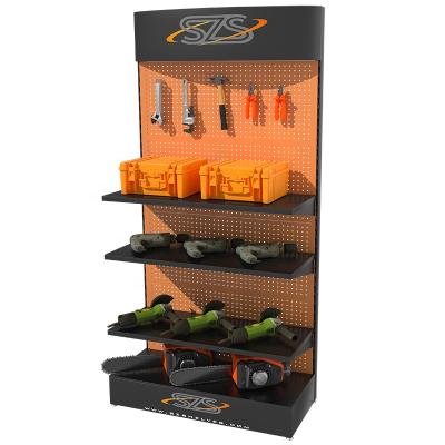 China Disassemble heavy duty wholesale metal pegboard show room display racks for tools wall rack for hardware store for sale