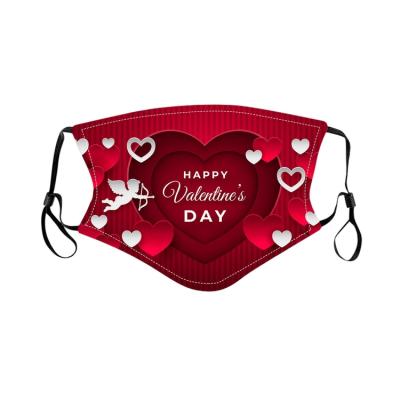 China Beautiful Custom Printed Embroidered Valentine's Day Customized Earloop Facemask for sale