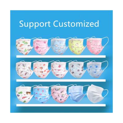 China Disposable medical protective fiber nonwoven face mask children nonwoven fabrics medical style new printed pattern 3 ply face mask for sale