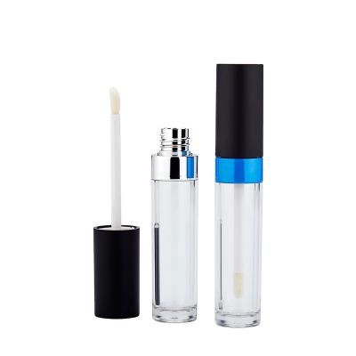 China Cosmetic Free Samples 8ml Wholesale Plastic Clear OEM Lipgloss Tube Empty Packaging Round Lip Gloss With Brush for sale