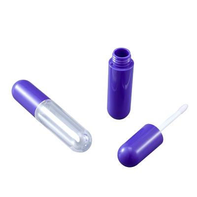 China Cosmetic High Quality Purple Lip Gloss Tube Empty Packaging Plastic Eco Friendly 5ml Mini Round Cute Lip Gloss Tube for sale