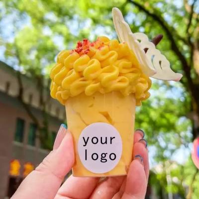 China 78mm 7oz 210ml Single Wall Customization Disposable Plastic Clear Cup PET/PLA Printing Logo for 7oz Mini Ice Cream Cups for sale