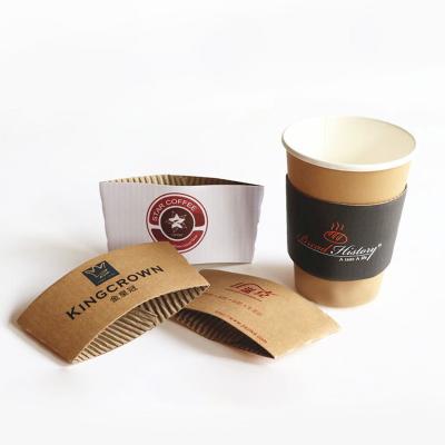 China DOUBLE WALL Disposable Kraft Paper Cup Customized Hot Paper Cup Sleeve Coffee Cup Jacket Sleeve for sale