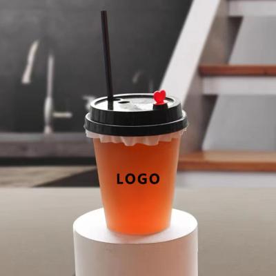 China 12oz 360ml Single Wall Custom Printed Logo PP 90mm Disposable Plastic Frosted Cup For Cold Brew Plastic Cup 12oz for sale