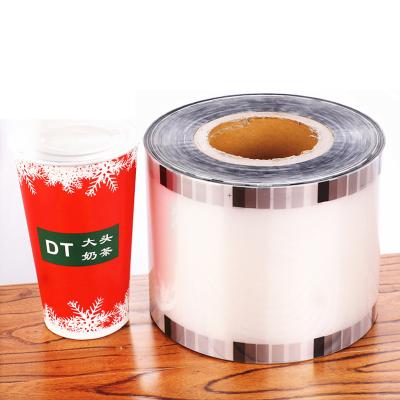 China Single Wall Bubble Milk Tea Boba Bubble Tea Jelly Juice Plastic Cup Bottle Food Heat Seal PP PE PET Lidding Clear Film Roll for sale