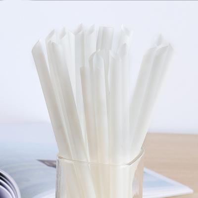 China Single Wall Compostable Milky White Bubble Tea Straw PLA Biodegradable Straws For Boba Tea Shop BOBA Tea Corn Straw for sale