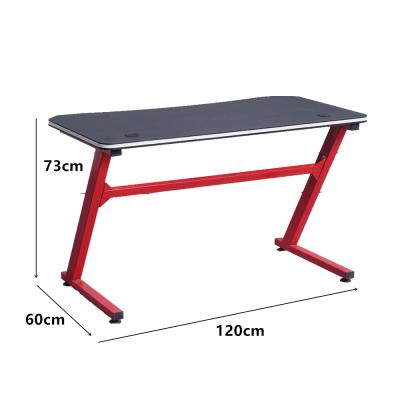 China Modern Computer Furniture Table MDF Board Steel Gaming Desk Gaming Desk with Led Light. for sale