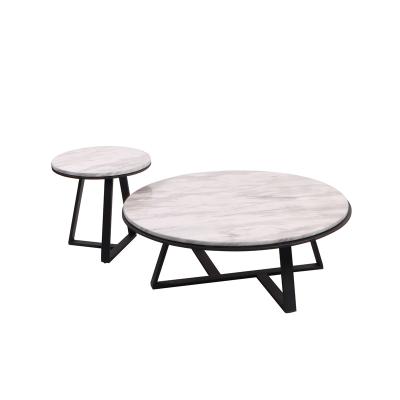 China Morden Manufacturer Export Living Room Furniture Modern Marble Table Tops Metal Legs Coffee Table Sets. for sale